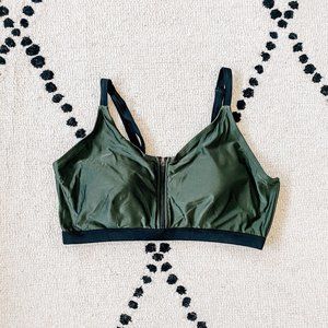 Green Zip Bikini Top